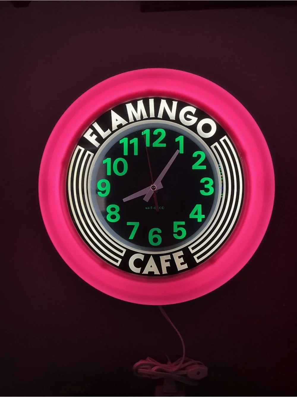 Vintage Flamingo Cafe Art Deco Wall Clock
